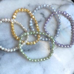 Cute stretchy, freshwater pearl bracelets